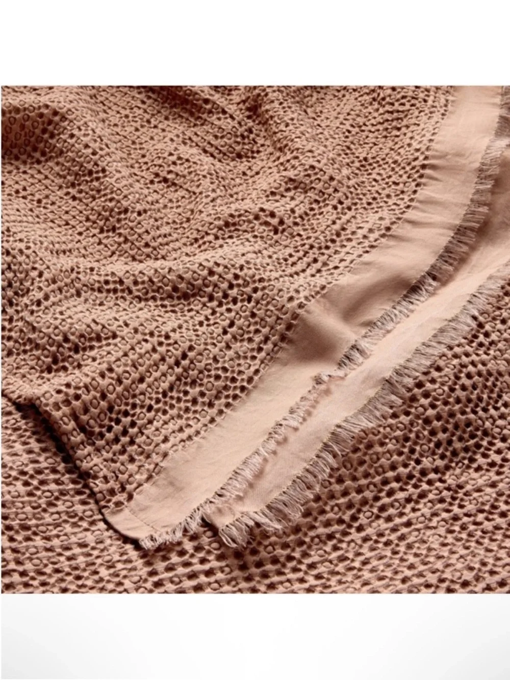NWT Full/Queen Textured Waffle Coverlet Brown - Casaluna